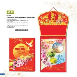 Lịch 52 Tuần 2027 AC Mẫu AC03 - Cho Cuộc Sống Hạnh Phúc Muôn Màu (30 x 40cm) Quà Tặng Bàn Làm Việc Văn Phòng Hiện Đại in logo doanh nghiệp quà tặng Tết tại Quà Tặng Văn Phòng