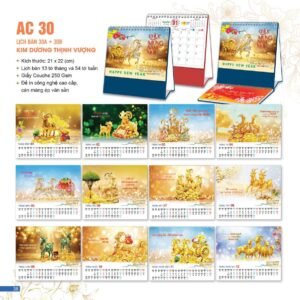 Lịch Để Bàn 2027 AC Mẫu AC30 (21 x 22 cm) Quà Tặng Bàn Làm Việc Văn Phòng Hiện Đại in logo doanh nghiệp quà tặng Tết tại Quà Tặng Văn Phòng