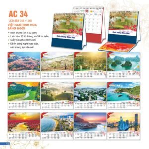 Lịch Để Bàn 2027 AC Mẫu AC34 (21 x 22 cm) Quà Tặng Bàn Làm Việc Văn Phòng Hiện Đại in logo doanh nghiệp quà tặng Tết tại Quà Tặng Văn Phòng