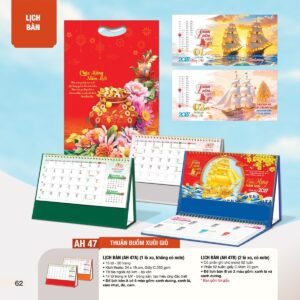 Lịch Bàn Chữ M (Có Note 52 Tuần) 2027 AH Mẫu AH47 - Thuận Buồm Xuôi Gió (24 x 16cm) Quà Tặng Bàn Làm Việc Văn Phòng Hiện Đại in logo doanh nghiệp quà tặng Tết tại Quà Tặng Văn Phòng