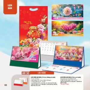 Lịch Bàn Chữ M (Có Note 52 Tuần) 2027 AH Mẫu AH50 - Lộc Xuân (24 x 16cm) Quà Tặng Bàn Làm Việc Văn Phòng Hiện Đại in logo doanh nghiệp quà tặng Tết tại Quà Tặng Văn Phòng