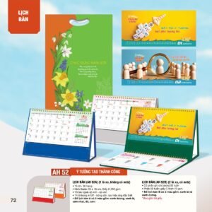 Lịch Bàn Chữ M (Có Note 52 Tuần) 2027 AH Mẫu AH52 (24 x 16cm) Quà Tặng Bàn Làm Việc Văn Phòng Hiện Đại in logo doanh nghiệp quà tặng Tết tại Quà Tặng Văn Phòng