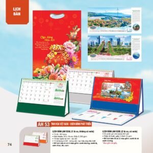 Lịch Bàn Chữ M (Có Note 52 Tuần) 2027 AH Mẫu AH53 - Tinh Hoa Việt Nam (24 x 16cm) Quà Tặng Bàn Làm Việc Văn Phòng Hiện Đại in logo doanh nghiệp quà tặng Tết tại Quà Tặng Văn Phòng