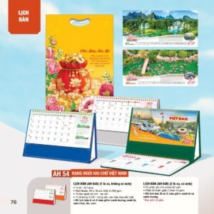 Lịch Bàn Chữ M (Có Note 52 Tuần) 2027 AH Mẫu AH54 (24 x 16cm) Quà Tặng Bàn Làm Việc Văn Phòng Hiện Đại in logo doanh nghiệp quà tặng Tết tại Quà Tặng Văn Phòng