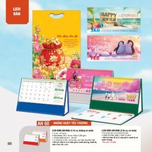 Lịch Bàn Chữ M (Có Note 52 Tuần) 2027 AH Mẫu AH60 (24 x 16cm) Quà Tặng Bàn Làm Việc Văn Phòng Hiện Đại in logo doanh nghiệp quà tặng Tết tại Quà Tặng Văn Phòng