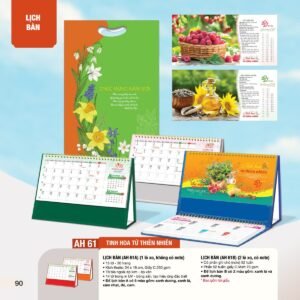 Lịch Bàn Chữ M (Có Note 52 Tuần) 2027 AH Mẫu AH61 (24 x 16cm) Quà Tặng Bàn Làm Việc Văn Phòng Hiện Đại in logo doanh nghiệp quà tặng Tết tại Quà Tặng Văn Phòng