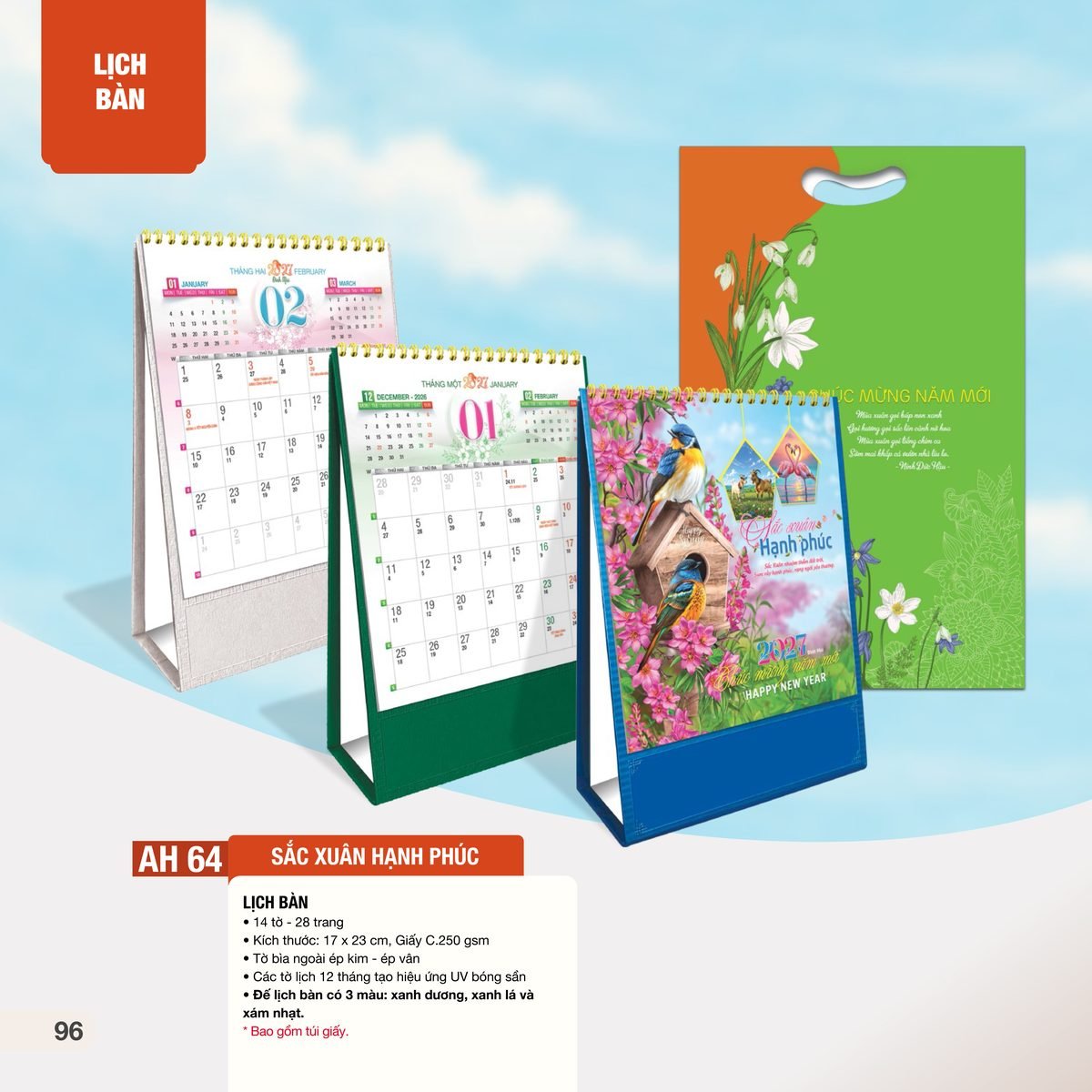 Lịch Để Bàn 2027 AH Mẫu AH64 (12 x 18 cm) Quà Tặng Bàn Làm Việc Văn Phòng Hiện Đại Lịch Để Bàn 2027 AH Mẫu AH64 (12 x 18 cm) Quà Tặng Bàn Làm Việc Văn Phòng Hiện Đại in logo doanh nghiệp quà tặng Tết tại Quà Tặng Văn Phòng