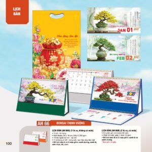 Lịch Bàn Chữ M (Có Note 52 Tuần) 2027 AH Mẫu AH66 (24 x 16cm) Quà Tặng Bàn Làm Việc Văn Phòng Hiện Đại in logo doanh nghiệp quà tặng Tết tại Quà Tặng Văn Phòng