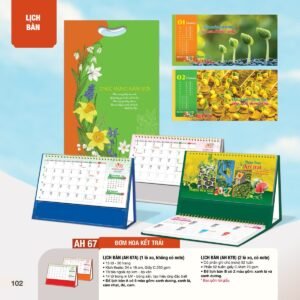 Lịch Bàn Chữ M (Có Note 52 Tuần) 2027 AH Mẫu AH67 - Lộc Xuân (24 x 16cm) Quà Tặng Bàn Làm Việc Văn Phòng Hiện Đại in logo doanh nghiệp quà tặng Tết tại Quà Tặng Văn Phòng