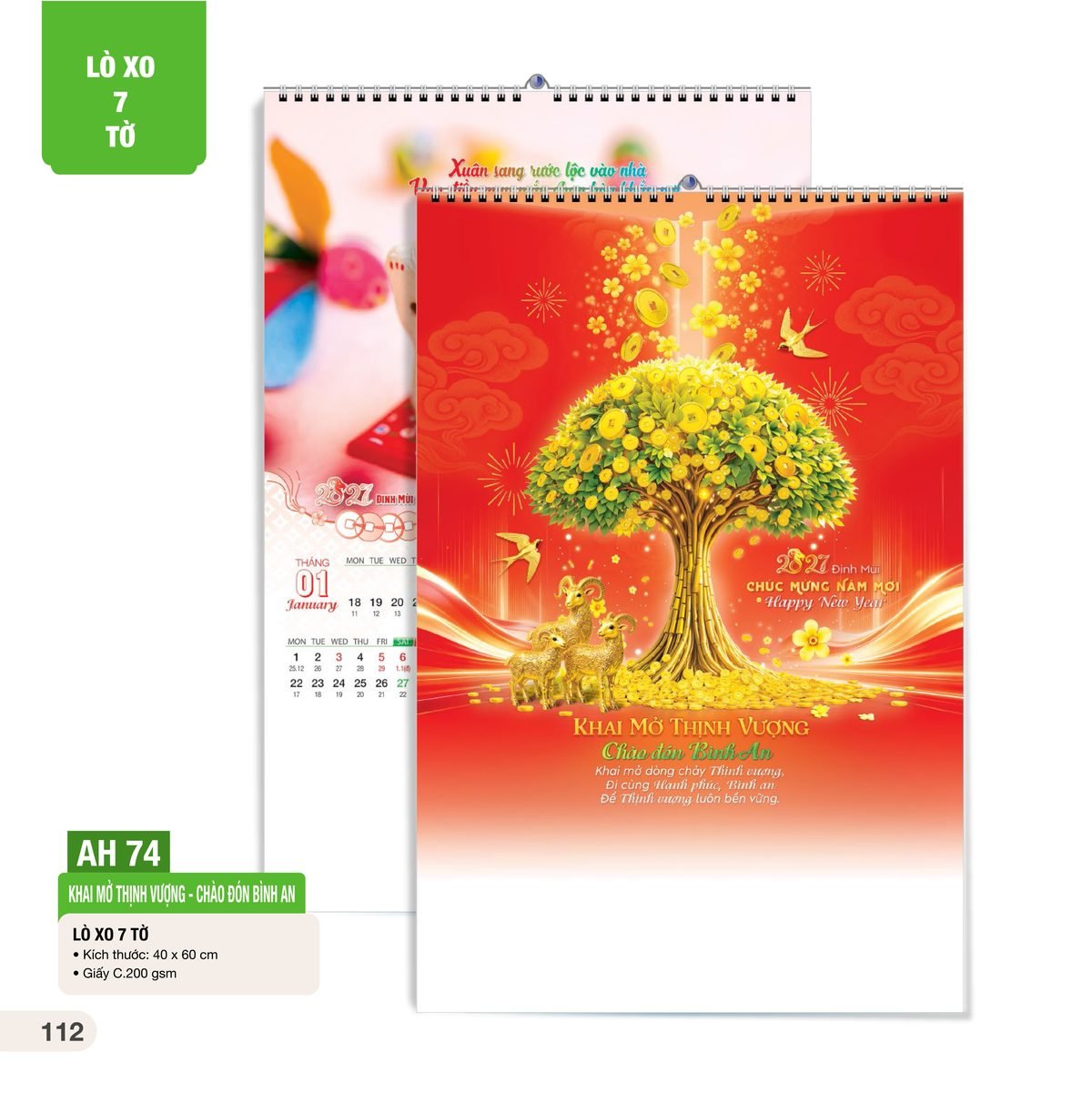 Lịch Treo Tường Lò Xo 7 Tờ 2027 AH Mẫu AH74 (40 x 60cm) Quà Tặng Bàn Làm Việc Văn Phòng Hiện Đại Lịch Treo Tường Lò Xo 7 Tờ 2027 AH Mẫu AH74 (40 x 60cm) Quà Tặng Bàn Làm Việc Văn Phòng Hiện Đại in logo doanh nghiệp quà tặng Tết tại Quà Tặng Văn Phòng