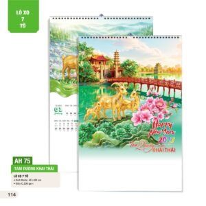 Lịch Treo Tường Lò Xo 7 Tờ 2027 AH Mẫu AH75 (40 x 60cm) Quà Tặng Bàn Làm Việc Văn Phòng Hiện Đại in logo doanh nghiệp quà tặng Tết tại Quà Tặng Văn Phòng