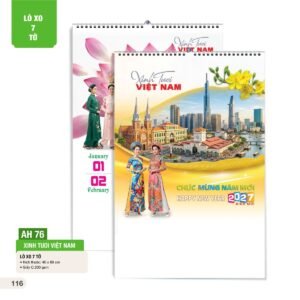 Lịch Treo Tường Lò Xo 7 Tờ 2027 AH Mẫu AH76 (40 x 60cm) Quà Tặng Bàn Làm Việc Văn Phòng Hiện Đại in logo doanh nghiệp quà tặng Tết tại Quà Tặng Văn Phòng