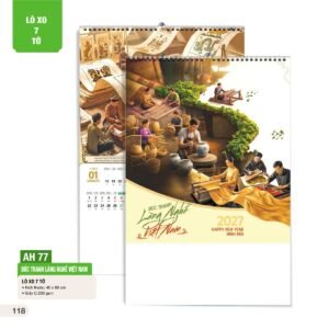 Lịch Treo Tường Lò Xo 7 Tờ 2027 AH Mẫu AH77 (40 x 60cm) Quà Tặng Bàn Làm Việc Văn Phòng Hiện Đại in logo doanh nghiệp quà tặng Tết tại Quà Tặng Văn Phòng