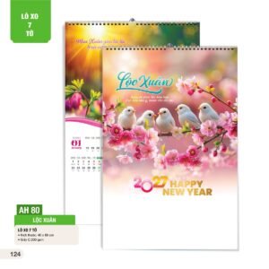 Lịch Treo Tường Lò Xo 7 Tờ 2027 AH Mẫu AH80 (40 x 60cm) Quà Tặng Bàn Làm Việc Văn Phòng Hiện Đại in logo doanh nghiệp quà tặng Tết tại Quà Tặng Văn Phòng