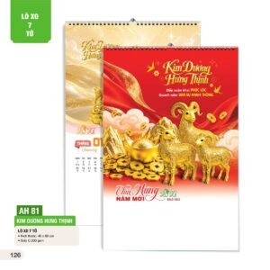Lịch Treo Tường Lò Xo 7 Tờ 2027 AH Mẫu AH81 (40 x 60cm) Quà Tặng Bàn Làm Việc Văn Phòng Hiện Đại in logo doanh nghiệp quà tặng Tết tại Quà Tặng Văn Phòng