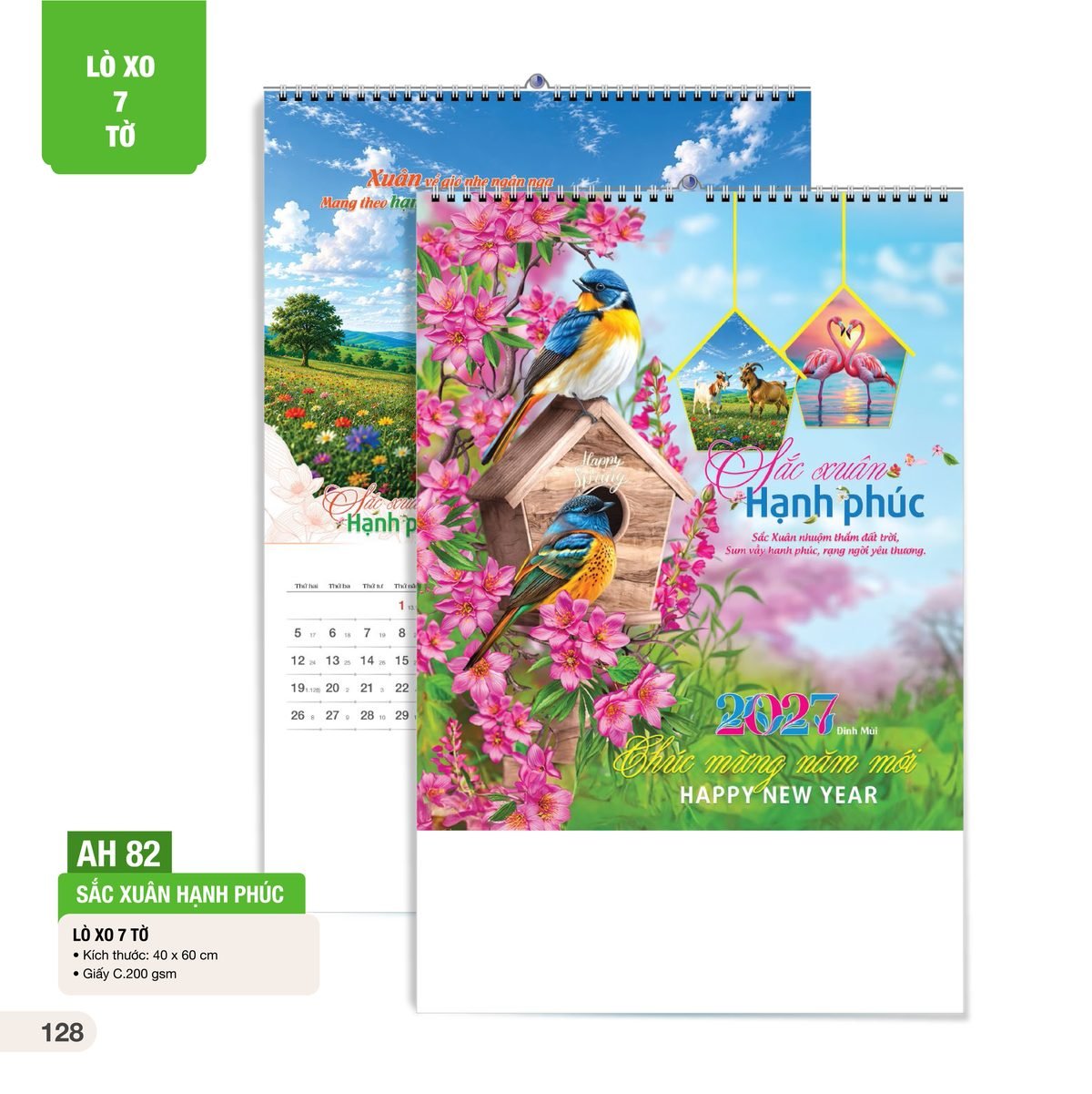 Lịch Treo Tường Lò Xo 7 Tờ 2027 AH Mẫu AH82 (40 x 60cm) Quà Tặng Bàn Làm Việc Văn Phòng Hiện Đại Lịch Treo Tường Lò Xo 7 Tờ 2027 AH Mẫu AH82 (40 x 60cm) Quà Tặng Bàn Làm Việc Văn Phòng Hiện Đại in logo doanh nghiệp quà tặng Tết tại Quà Tặng Văn Phòng