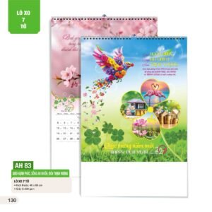 Lịch Treo Tường Lò Xo 7 Tờ 2027 AH Mẫu AH83 (40 x 60cm) Quà Tặng Bàn Làm Việc Văn Phòng Hiện Đại in logo doanh nghiệp quà tặng Tết tại Quà Tặng Văn Phòng