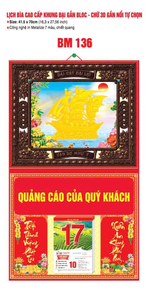 Bìa Lịch Treo Gắn Bloc Ba Nhất Ba Nhất 2027 BN152 Quà Tặng Bàn Làm Việc Văn Phòng Hiện Đại