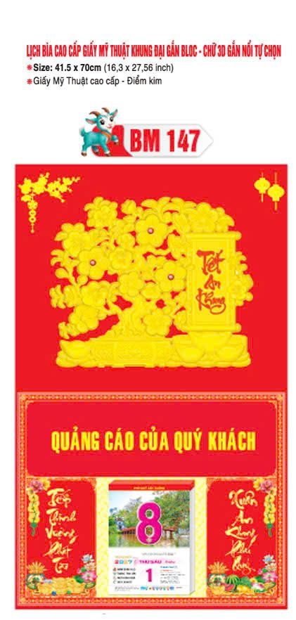 Bìa Lịch Treo Gắn Bloc Ba Nhất Ba Nhất 2027 BN165 Quà Tặng Bàn Làm Việc Văn Phòng Hiện Đại