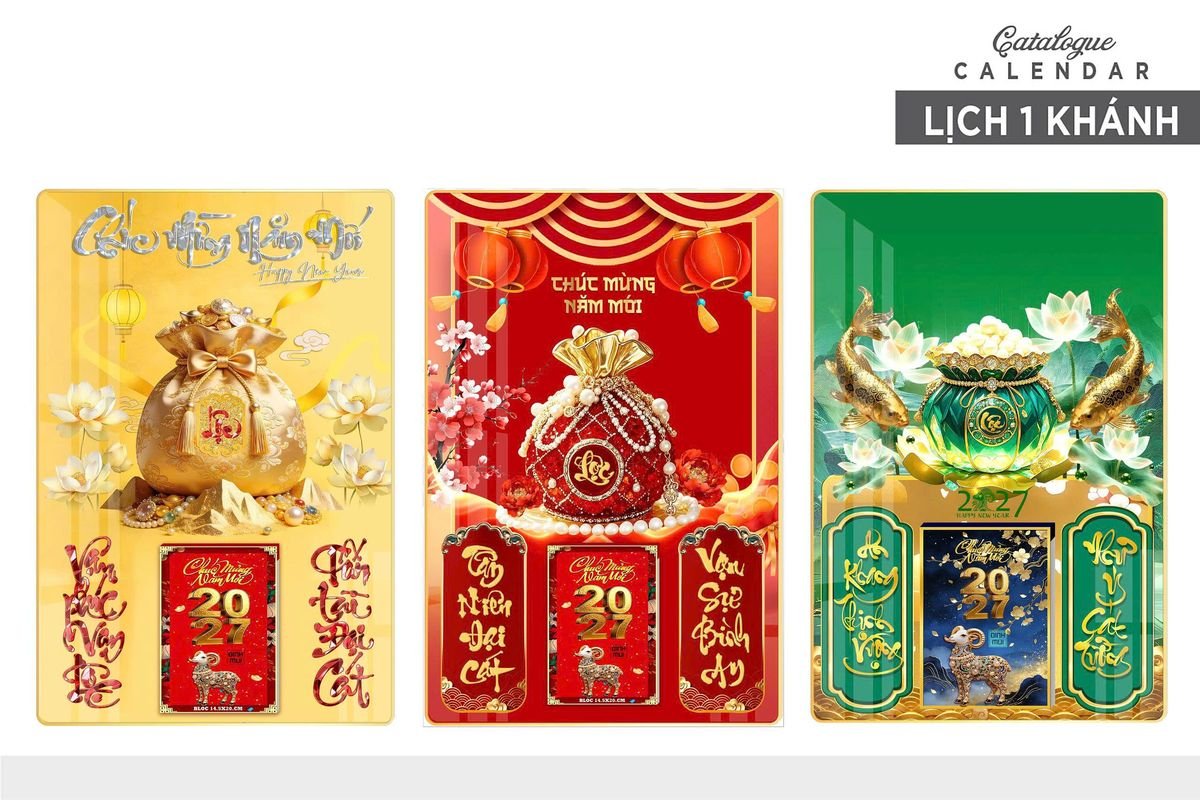 Lịch Bìa Lamina 40x60cm Ba Nhất 2027 BN266 Quà Tặng Bàn Làm Việc Văn Phòng Hiện Đại