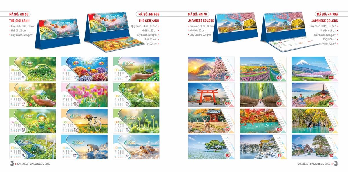 Lịch Để Bàn Ba Nhất Ba Nhất 2027 BN451 Quà Tặng Bàn Làm Việc Văn Phòng Hiện Đại