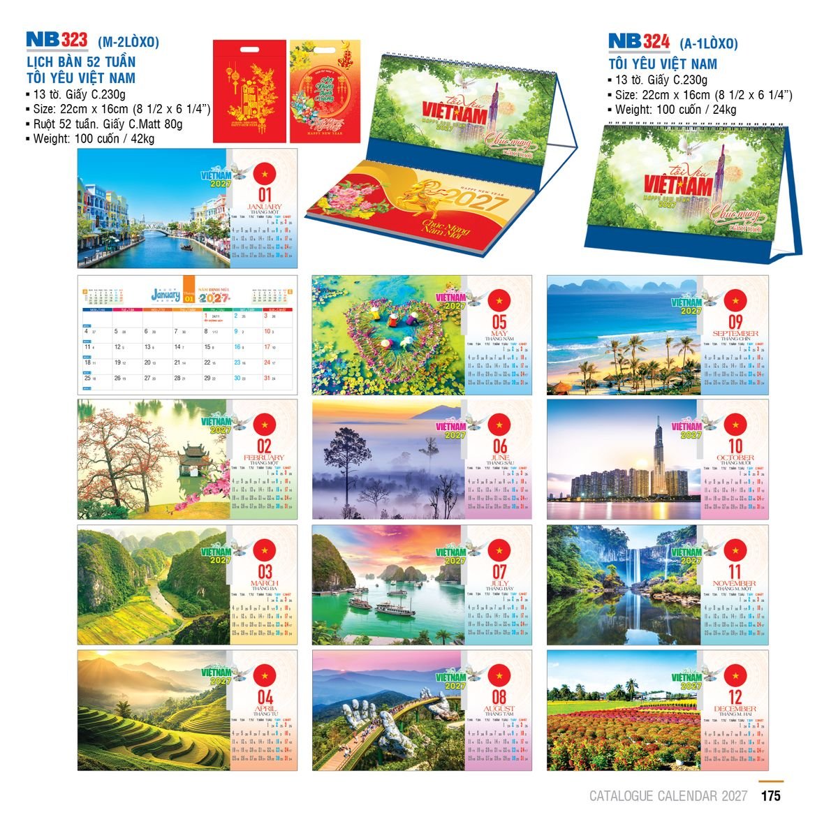 Lịch Để Bàn Ba Nhất Ba Nhất 2027 BN485 Quà Tặng Bàn Làm Việc Văn Phòng Hiện Đại