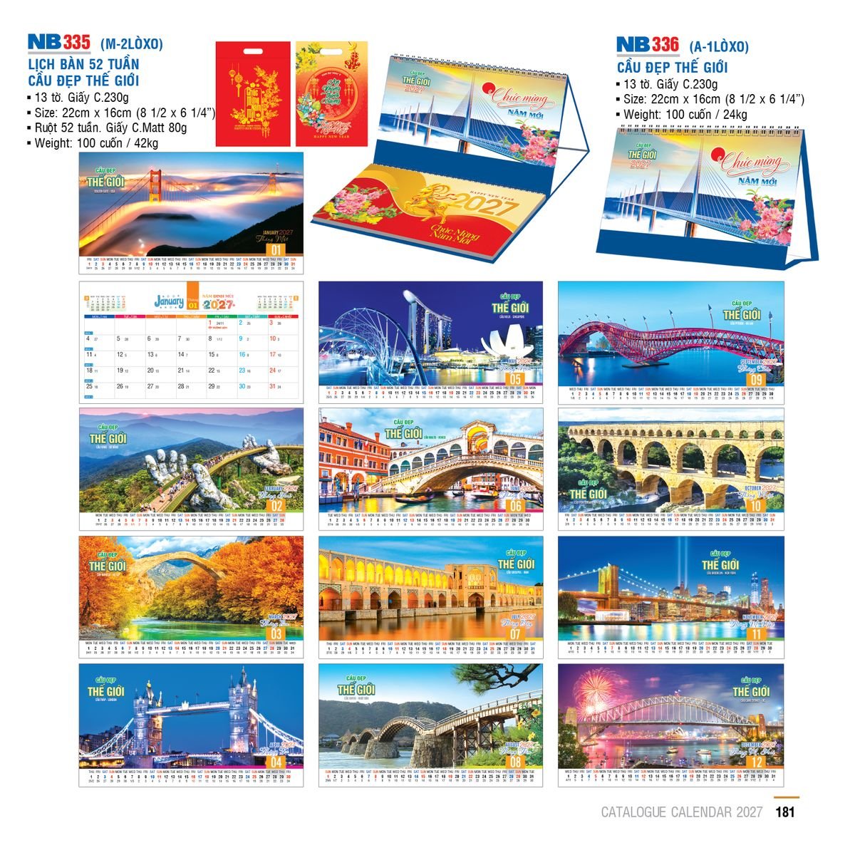 Lịch Để Bàn Ba Nhất Ba Nhất 2027 BN491 Quà Tặng Bàn Làm Việc Văn Phòng Hiện Đại
