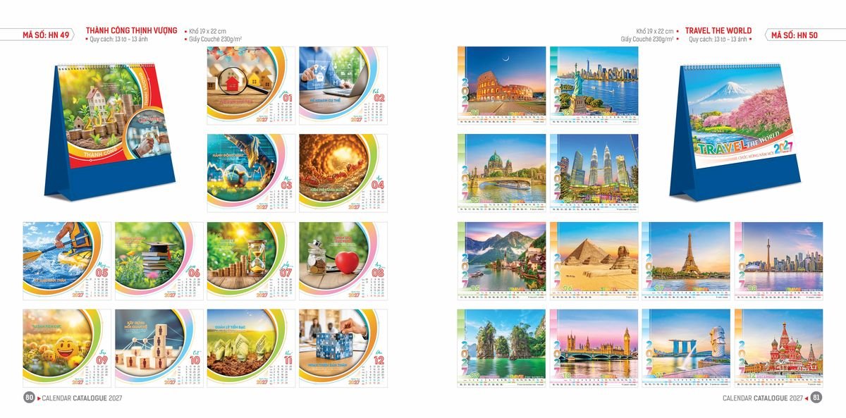 Lịch Để Bàn Ba Nhất Ba Nhất 2027 BN496 Quà Tặng Bàn Làm Việc Văn Phòng Hiện Đại