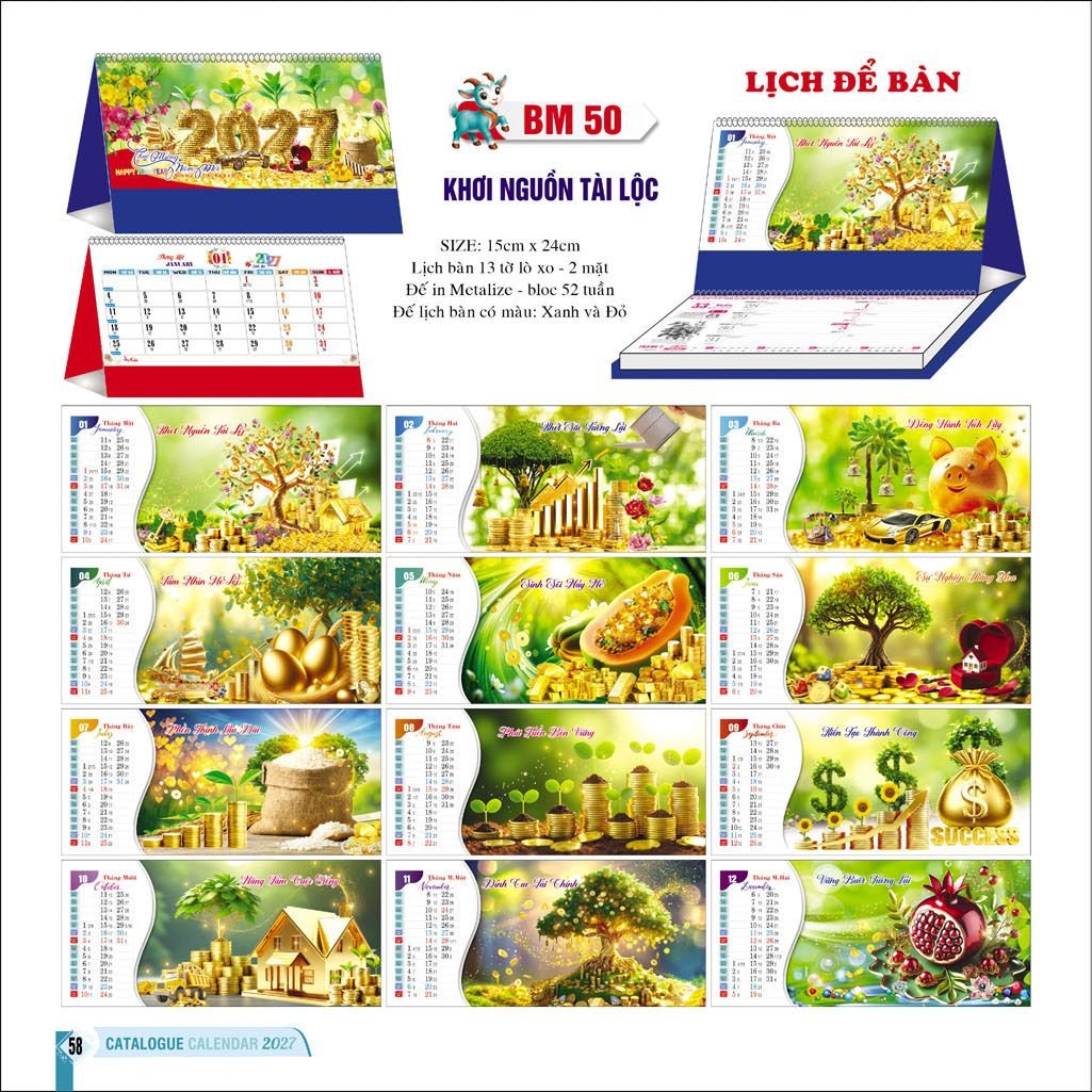 Lịch Để Bàn Ba Nhất Ba Nhất 2027 BN522 Quà Tặng Bàn Làm Việc Văn Phòng Hiện Đại