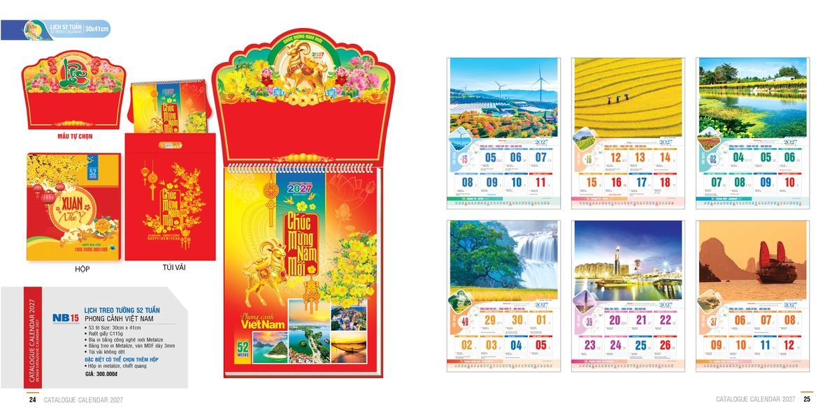 Lịch 52 Tuần Ba Nhất 2027 Ba Nhất 2027 BN524 Quà Tặng Bàn Làm Việc Văn Phòng Hiện Đại
