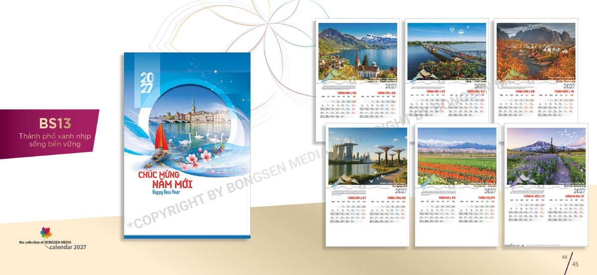 Lịch 7 Tờ Lò Xo 2027 Bông Sen BS23 Quà Tặng Bàn Làm Việc Văn Phòng Hiện Đại Lịch 7 Tờ Lò Xo 2027 Bông Sen BS23 Quà Tặng Bàn Làm Việc Văn Phòng Hiện Đại