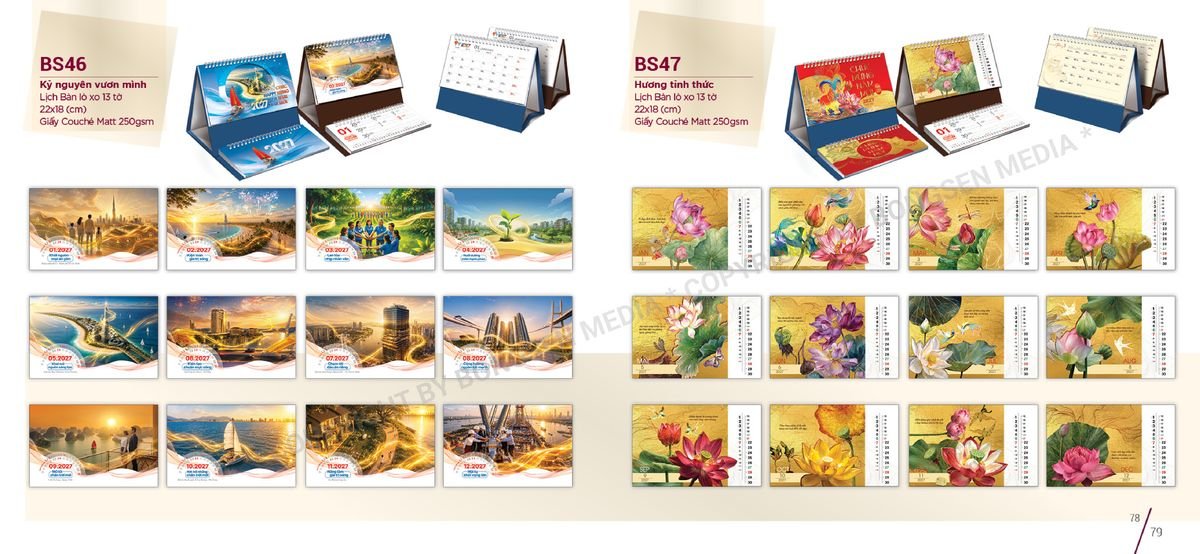 Lịch 52 Tuần BS 2027 BS40 Quà Tặng Bàn Làm Việc Văn Phòng Hiện Đại