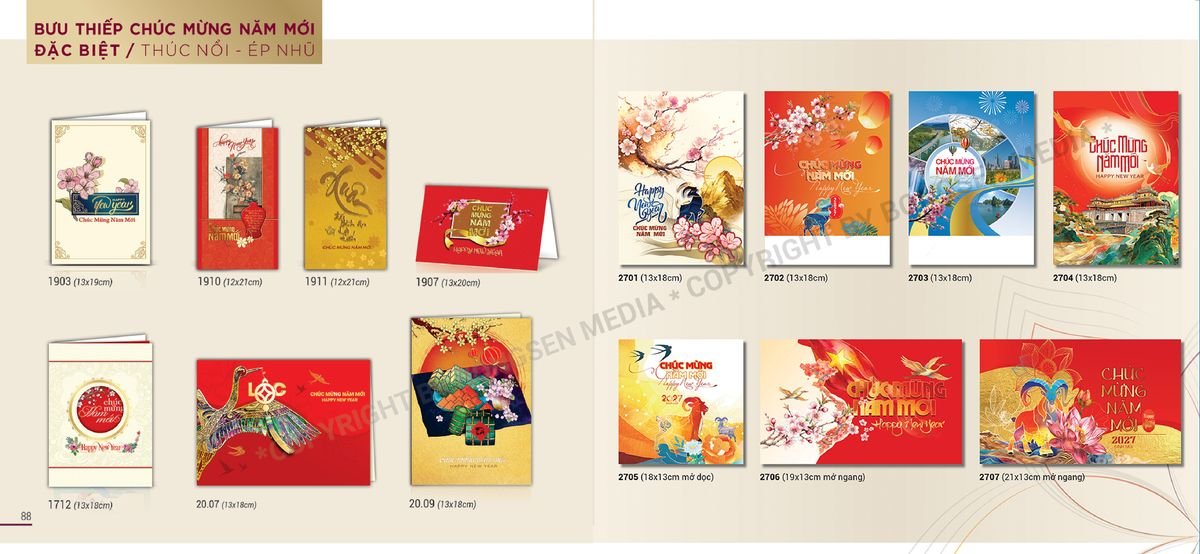 Bưu Thiếp Chúc Tết BS BS45 Quà Tặng Bàn Làm Việc Văn Phòng Hiện Đại