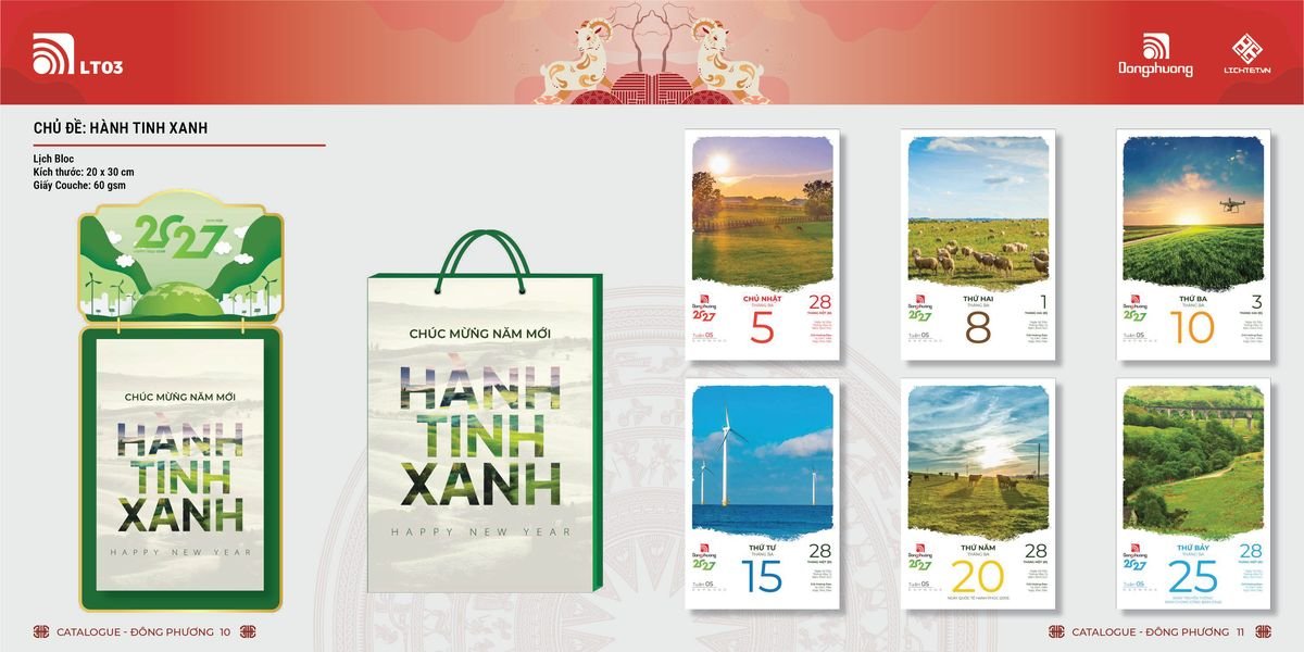 Lịch Bloc Đông Phương 2027 DP04 Quà Tặng Bàn Làm Việc Văn Phòng Hiện Đại