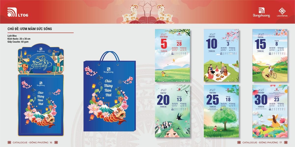 Lịch Bloc Đông Phương 2027 DP07 Quà Tặng Bàn Làm Việc Văn Phòng Hiện Đại