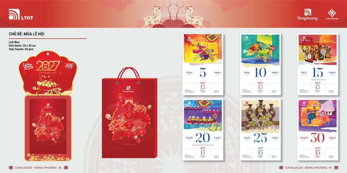 Lịch Bloc Đông Phương 2027 DP08 Quà Tặng Bàn Làm Việc Văn Phòng Hiện Đại