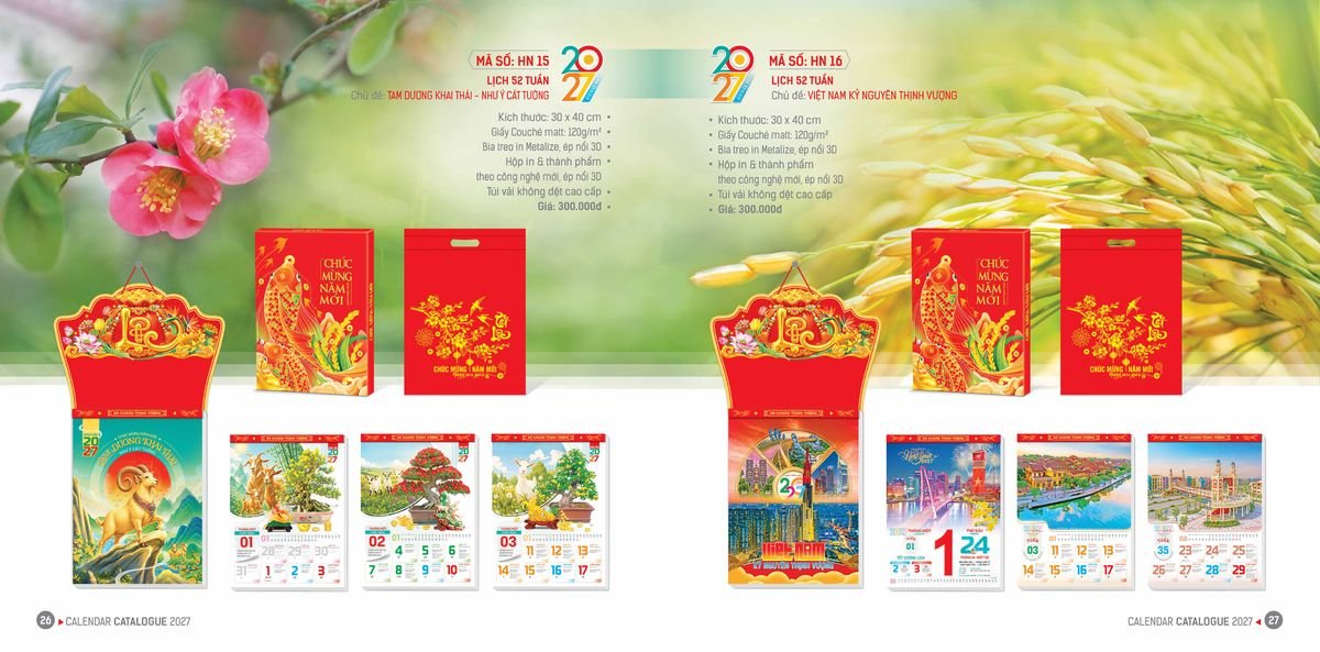 Lịch Bloc Hoa Niên 2027 ĐP DPHN12 Quà Tặng Bàn Làm Việc Văn Phòng Hiện Đại