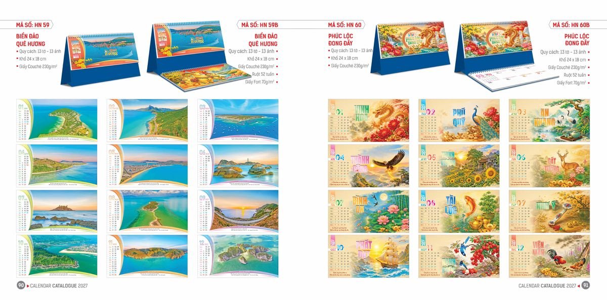 Lịch Bloc Hoa Niên 2027 ĐP DPHN44 Quà Tặng Bàn Làm Việc Văn Phòng Hiện Đại