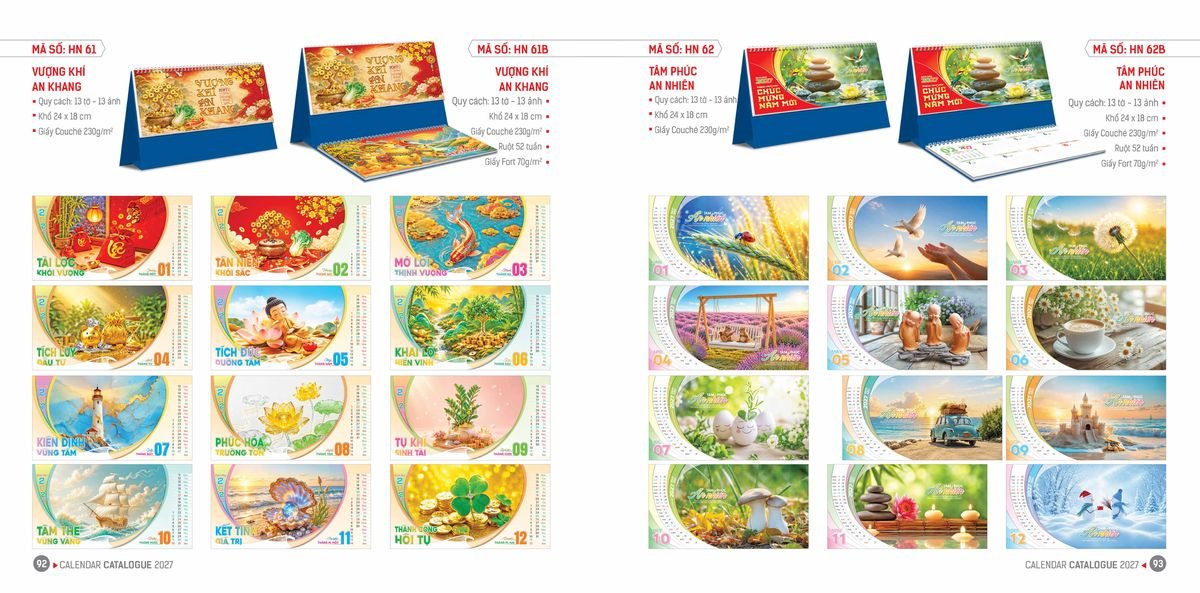 Lịch Bloc Hoa Niên 2027 ĐP DPHN45 Quà Tặng Bàn Làm Việc Văn Phòng Hiện Đại