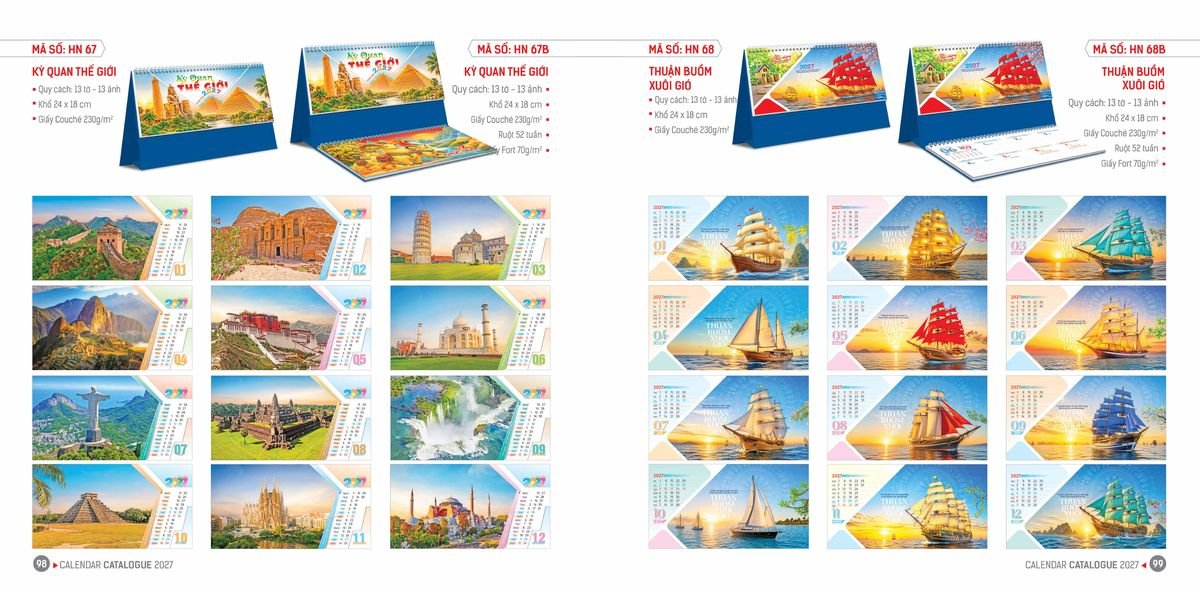 Lịch Bloc Hoa Niên 2027 ĐP DPHN48 Quà Tặng Bàn Làm Việc Văn Phòng Hiện Đại
