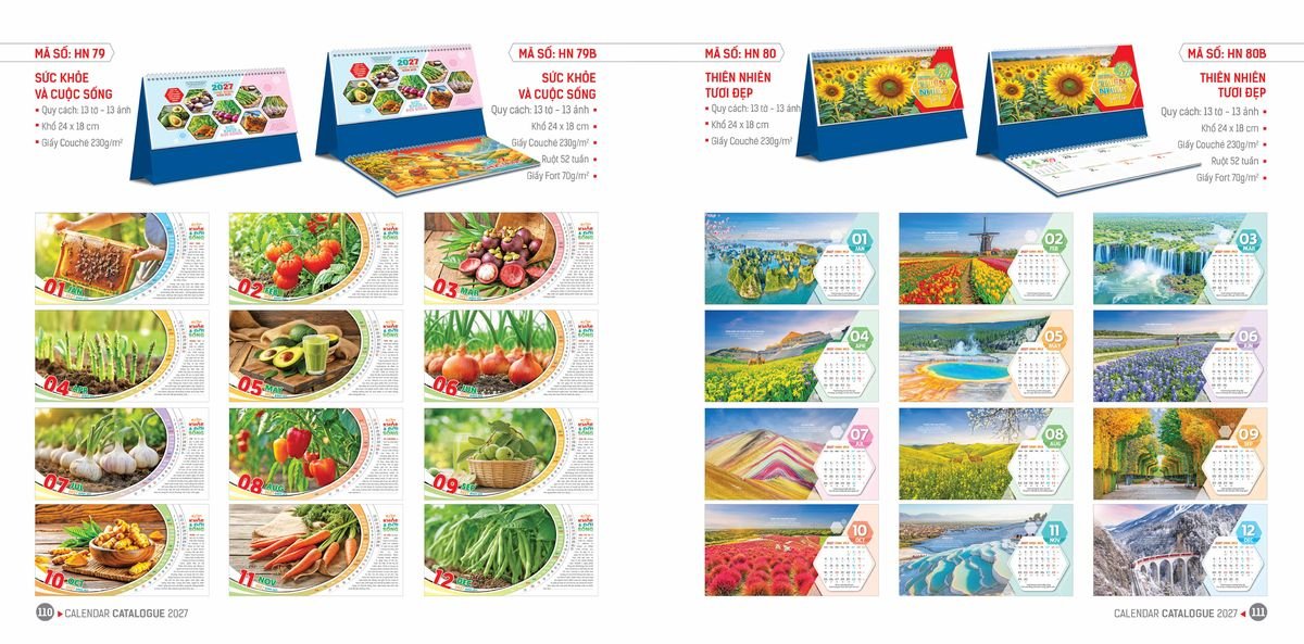 Lịch Bloc Hoa Niên 2027 ĐP DPHN54 Quà Tặng Bàn Làm Việc Văn Phòng Hiện Đại