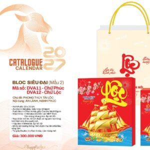 Lịch Bloc Siêu Đại 2027 DVA Mẫu DVA12 (20 x 30cm) Quà Tặng Bàn Làm Việc Văn Phòng Hiện Đại in logo doanh nghiệp quà tặng Tết tại Quà Tặng Văn Phòng