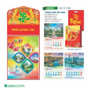 Lịch 52 Tuần 2027 HBT Mẫu HBT02 (31 x 42cm) Quà Tặng Bàn Làm Việc Văn Phòng Hiện Đại in logo doanh nghiệp quà tặng Tết tại Quà Tặng Văn Phòng