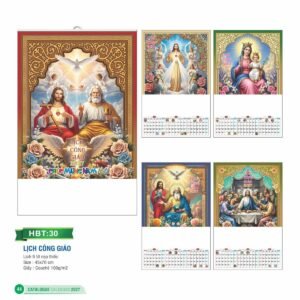 Lịch Treo Tường Nẹp Thiếc 2027 HBT Mẫu HBT30 (45 x 70cm) Quà Tặng Bàn Làm Việc Văn Phòng Hiện Đại in logo doanh nghiệp quà tặng Tết tại Quà Tặng Văn Phòng