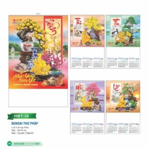 Lịch Treo Tường Nẹp Thiếc 2027 HBT Mẫu HBT32 (45 x 70cm) Quà Tặng Bàn Làm Việc Văn Phòng Hiện Đại in logo doanh nghiệp quà tặng Tết tại Quà Tặng Văn Phòng