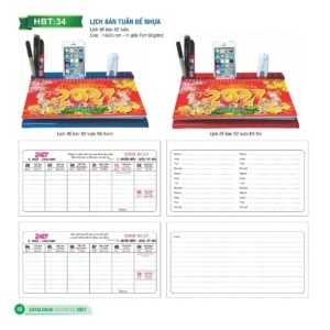 Lịch Để Bàn 2027 HBT Mẫu HBT35 (14 x 26cm) Quà Tặng Bàn Làm Việc Văn Phòng Hiện Đại in logo doanh nghiệp quà tặng Tết tại Quà Tặng Văn Phòng