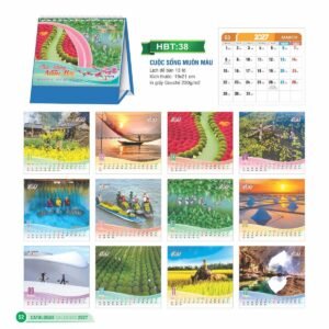 Lịch Để Bàn 2027 HBT Mẫu HBT38 (19 x 21cm) Quà Tặng Bàn Làm Việc Văn Phòng Hiện Đại in logo doanh nghiệp quà tặng Tết tại Quà Tặng Văn Phòng