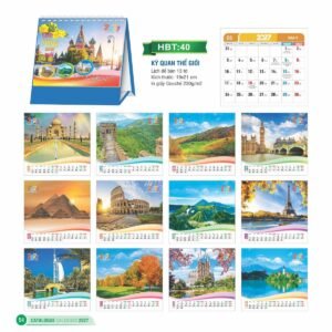 Lịch Để Bàn 2027 HBT Mẫu HBT41 (19 x 21cm) Quà Tặng Bàn Làm Việc Văn Phòng Hiện Đại in logo doanh nghiệp quà tặng Tết tại Quà Tặng Văn Phòng