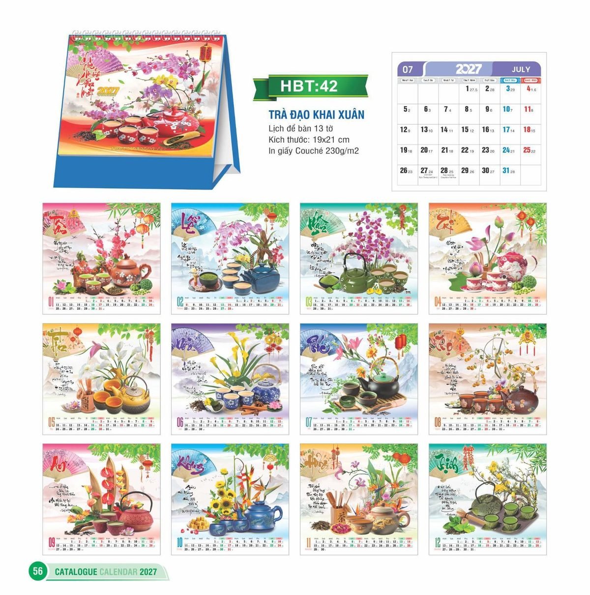 Lịch Để Bàn 2027 HBT Mẫu HBT42 (19 x 21cm) Quà Tặng Bàn Làm Việc Văn Phòng Hiện Đại Lịch Để Bàn 2027 HBT Mẫu HBT42 (19 x 21cm) Quà Tặng Bàn Làm Việc Văn Phòng Hiện Đại in logo doanh nghiệp quà tặng Tết tại Quà Tặng Văn Phòng