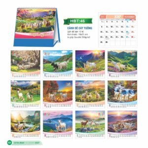 Lịch Để Bàn 2027 HBT Mẫu HBT47 (19 x 21cm) Quà Tặng Bàn Làm Việc Văn Phòng Hiện Đại in logo doanh nghiệp quà tặng Tết tại Quà Tặng Văn Phòng